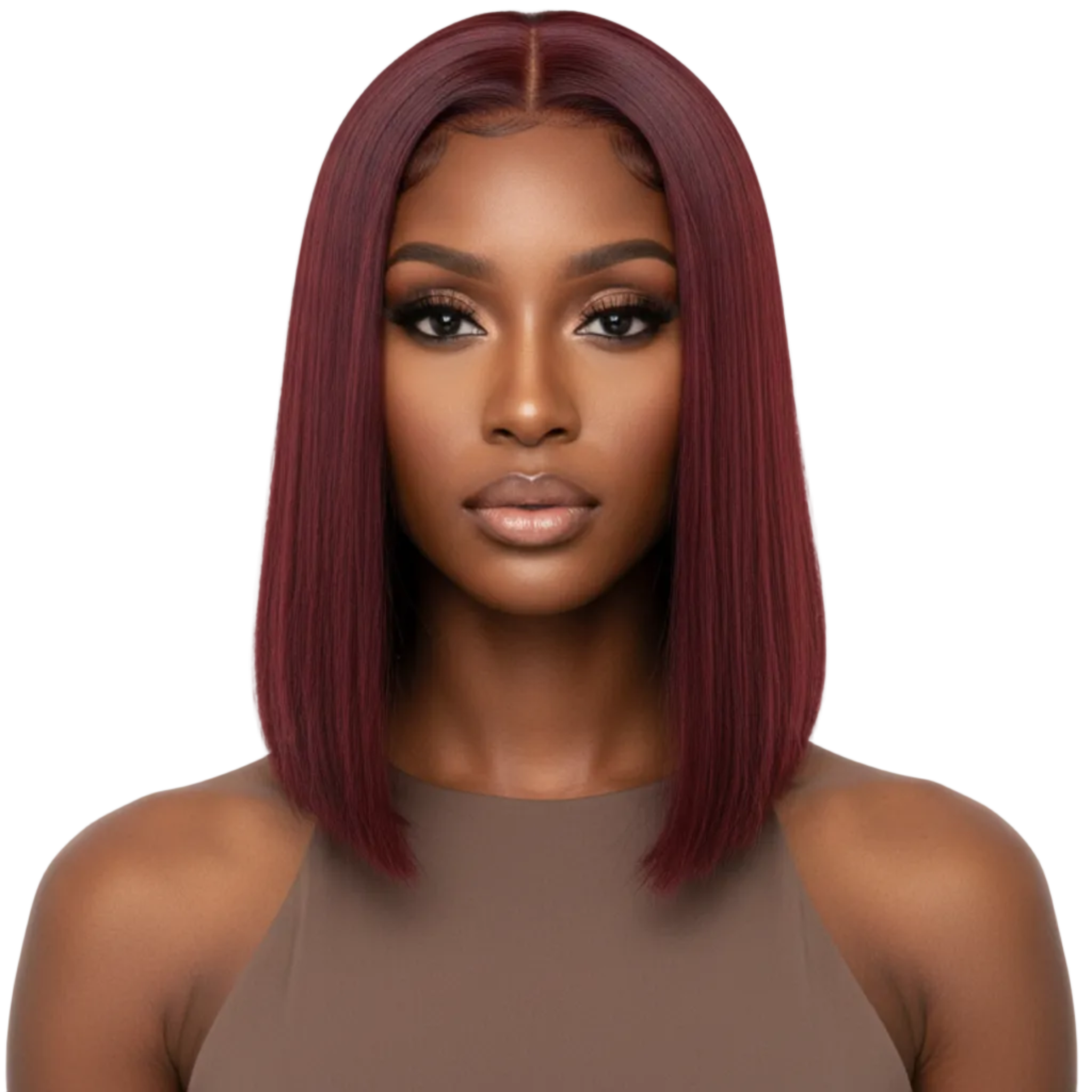 Ofentse 16"Burgundy Lace Front Wig-Human Blend